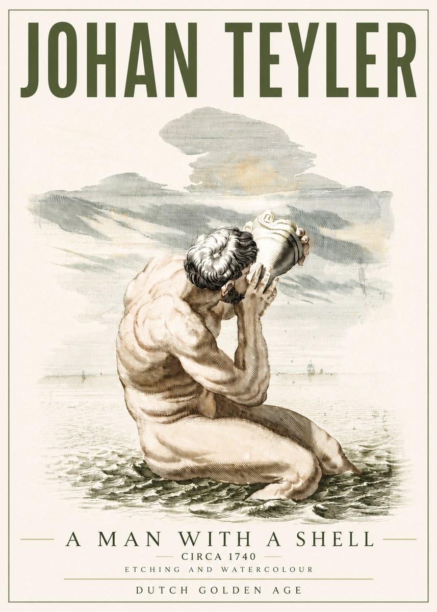 Johan Teyler A Man with a Shell No4 - Plakát