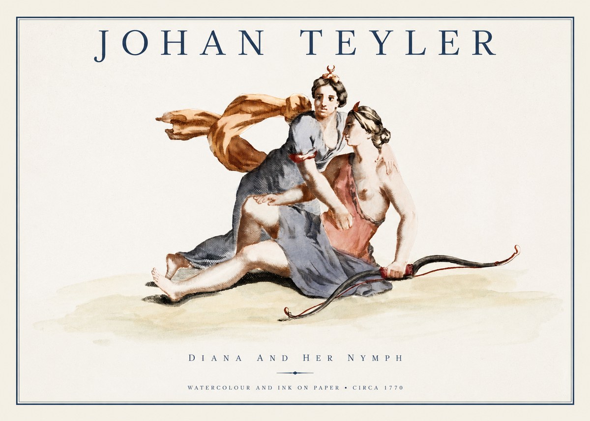 Johan Teyler Diana and Her Nymph No1 - Plakát