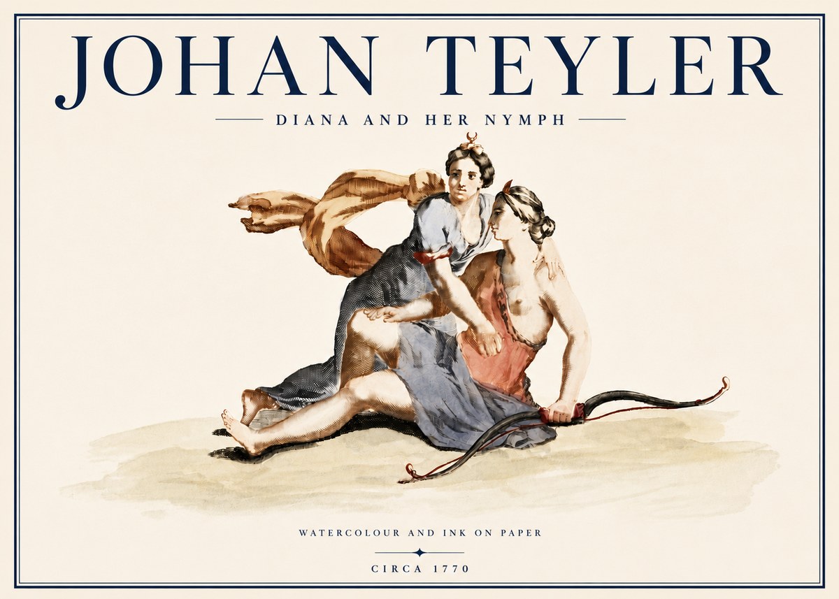 Johan Teyler Diana and Her Nymph No6 - Plakát