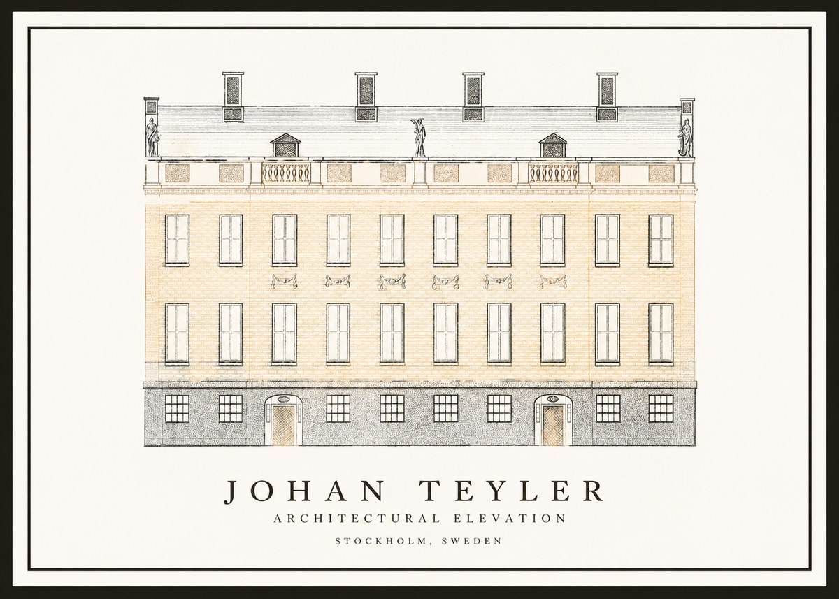 Johan Teyler Architectural Elevation No1 - Plakát