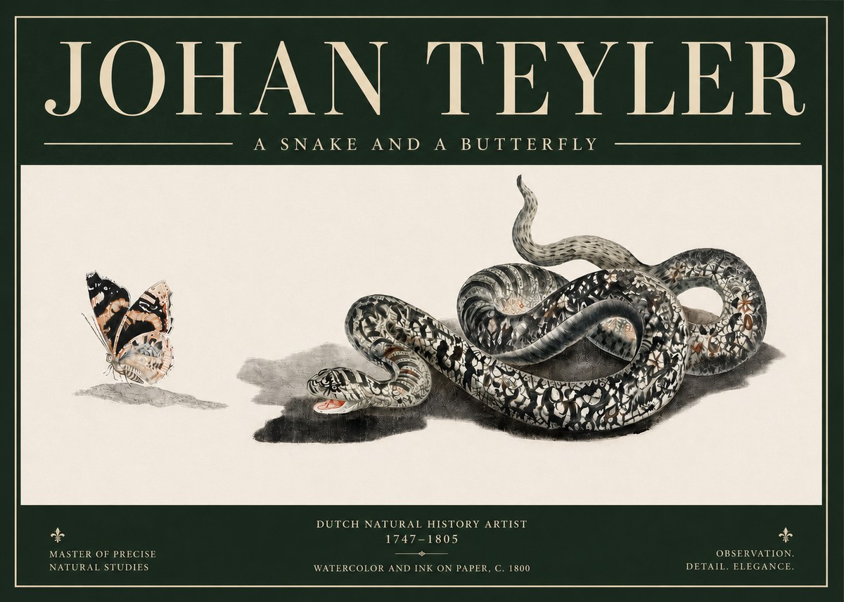 Johan Teyler Snake and Butterfly No5 - Plakát