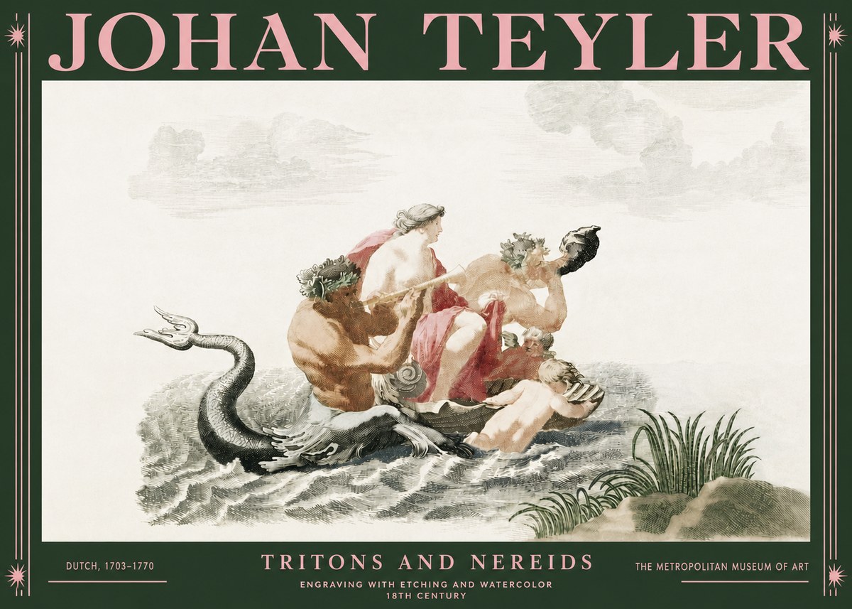 Johan Teyler Tritons and Nereids No3 - Plakát