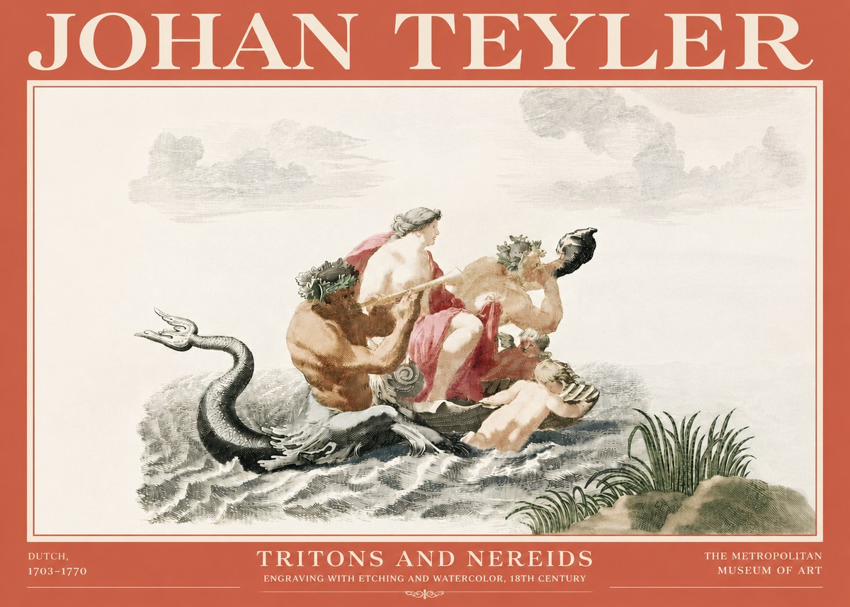 Johan Teyler Tritons and Nereids No4 - Plakát
