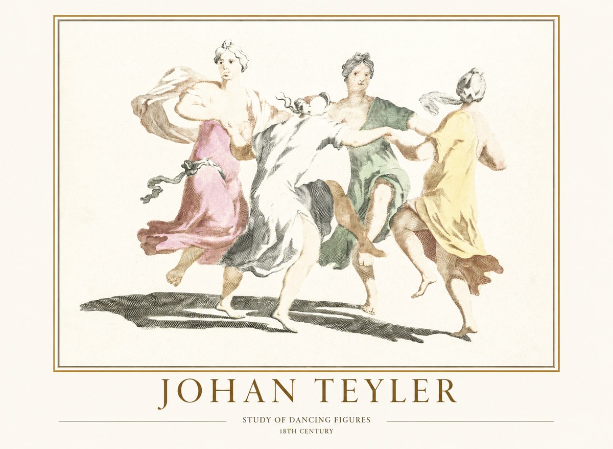 Johan Teyler Study of Dancing Figures No1 - Plakát