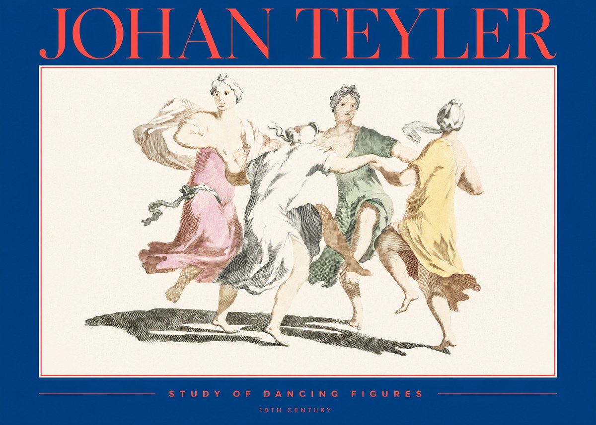 Johan Teyler Study of Dancing Figures No2 - Plakát