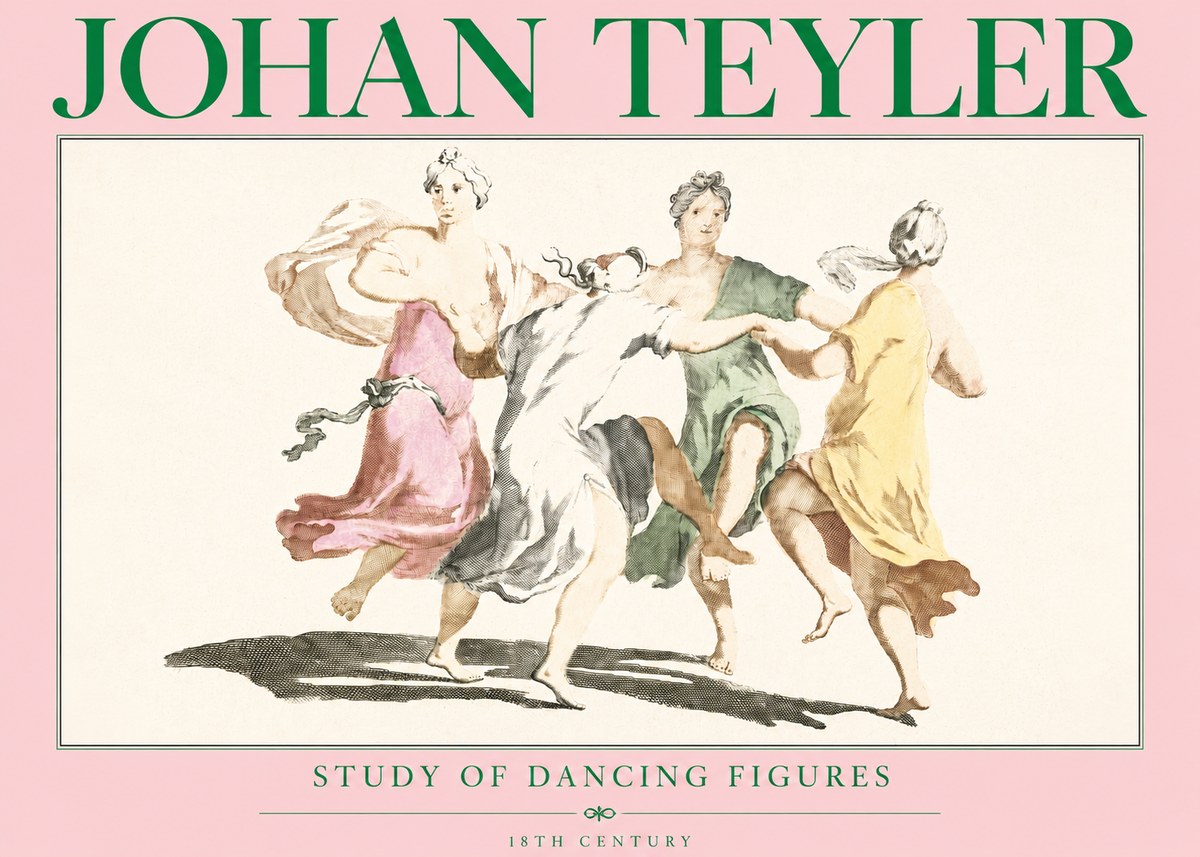 Johan Teyler Study of Dancing Figures No3 - Plakát