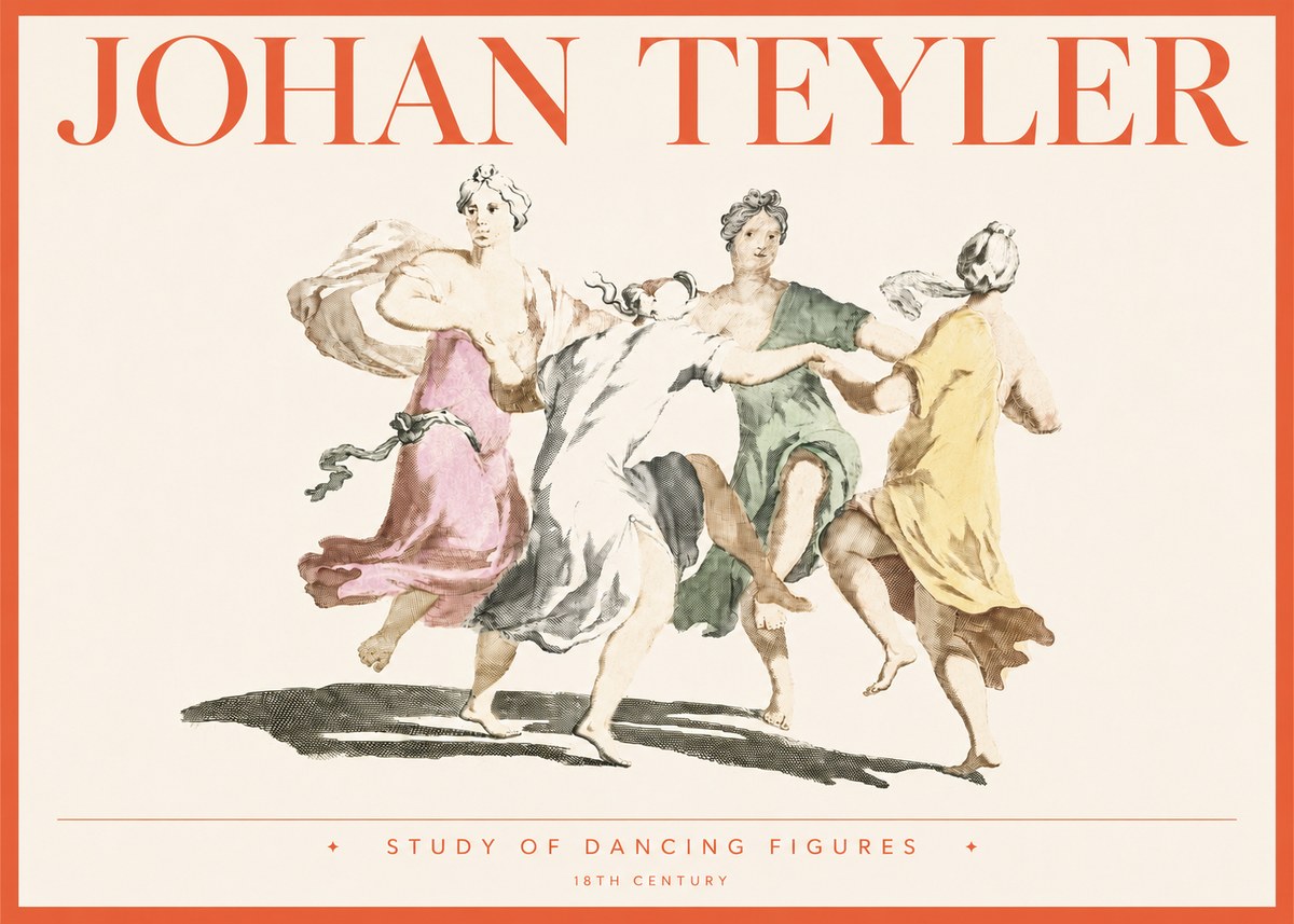 Johan Teyler Study of Dancing Figures No4 - Plakát