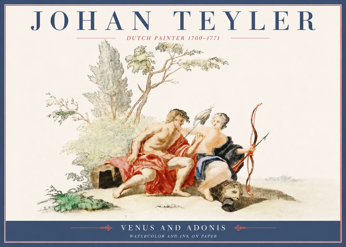 Johan Teyler Venus and Adonis No4 - Plakát
