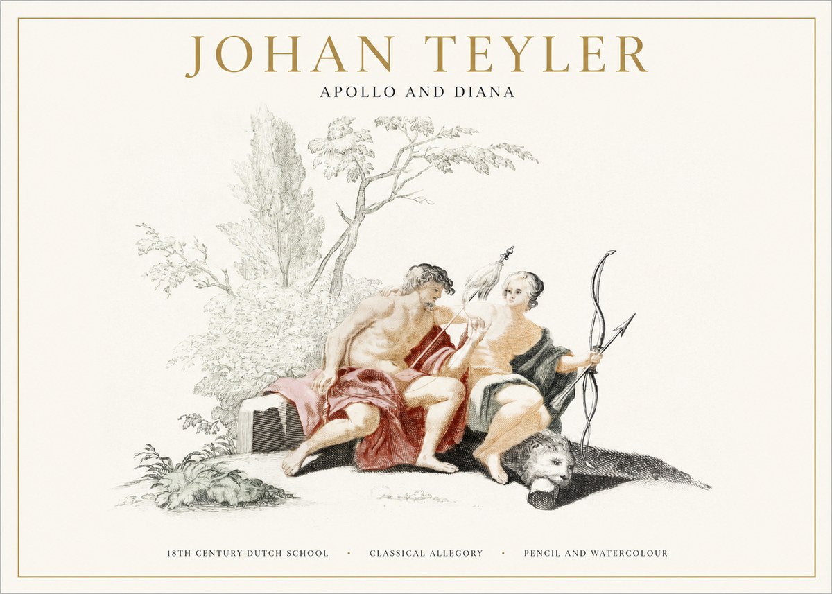 Johan Teyler Classical Study with Cupid and Symbols No5 - Plakát