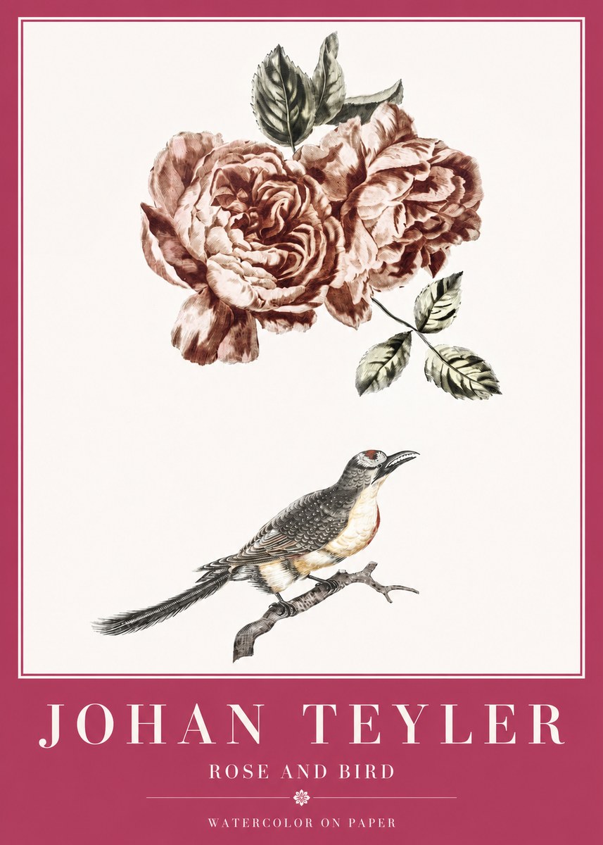 Johan Teyler Rose and Bird II No2 - Plakát