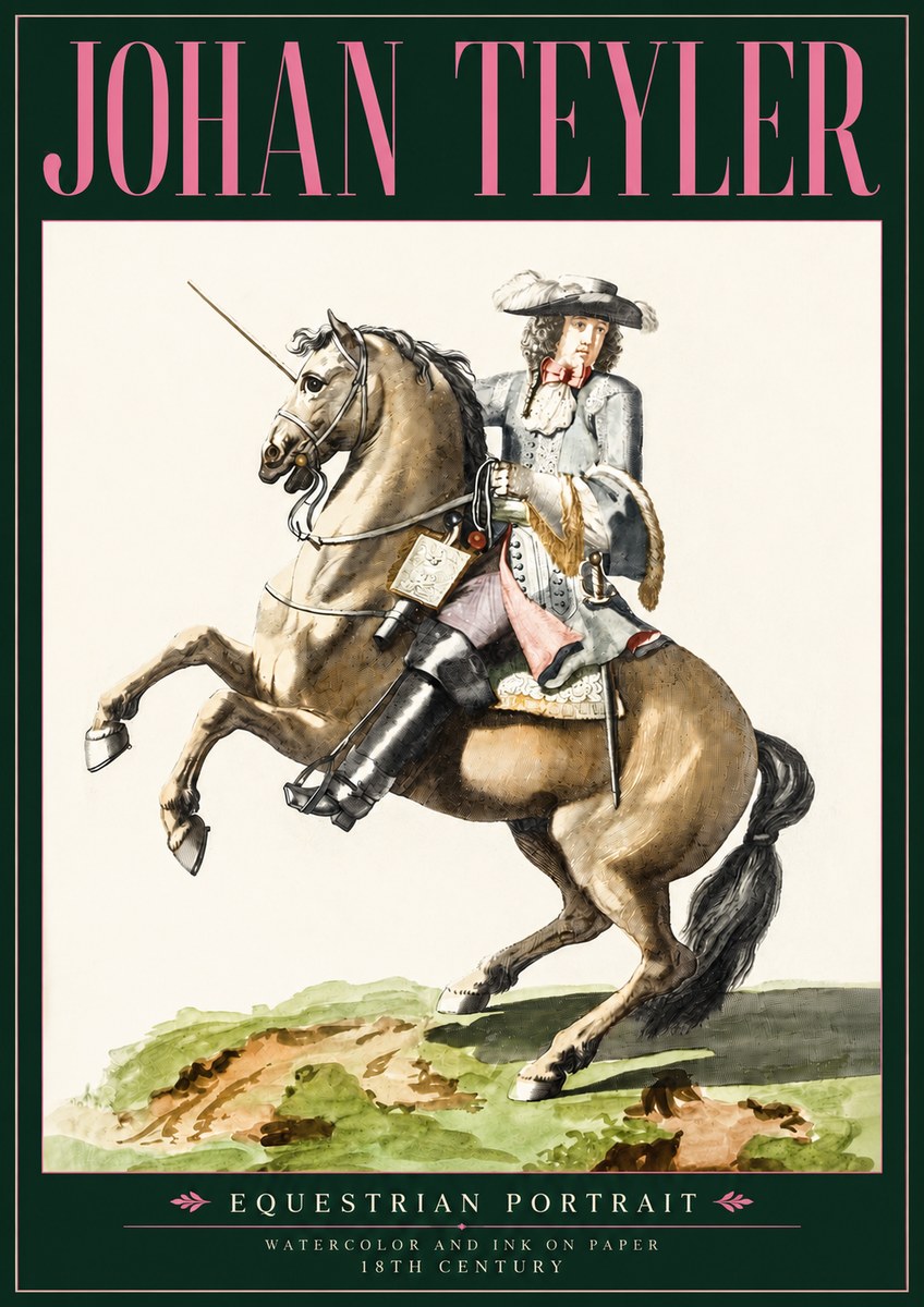 Johan Teyler Equestrian Portrait No3 - Plakát