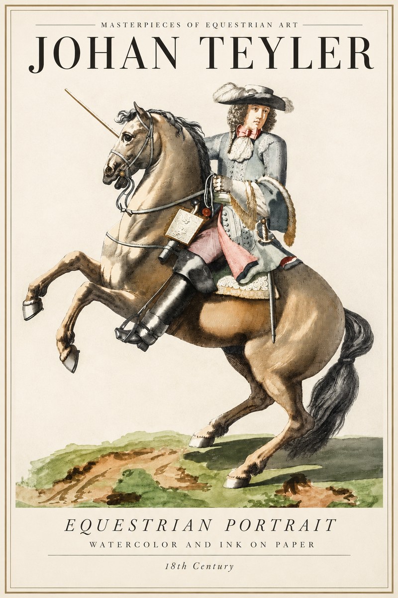 Johan Teyler Equestrian Portrait No4 - Plakát
