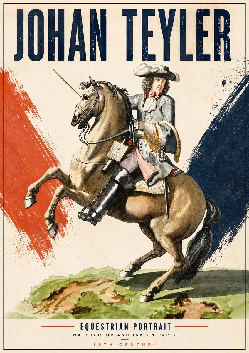 Johan Teyler Equestrian Portrait No5 - Plakát