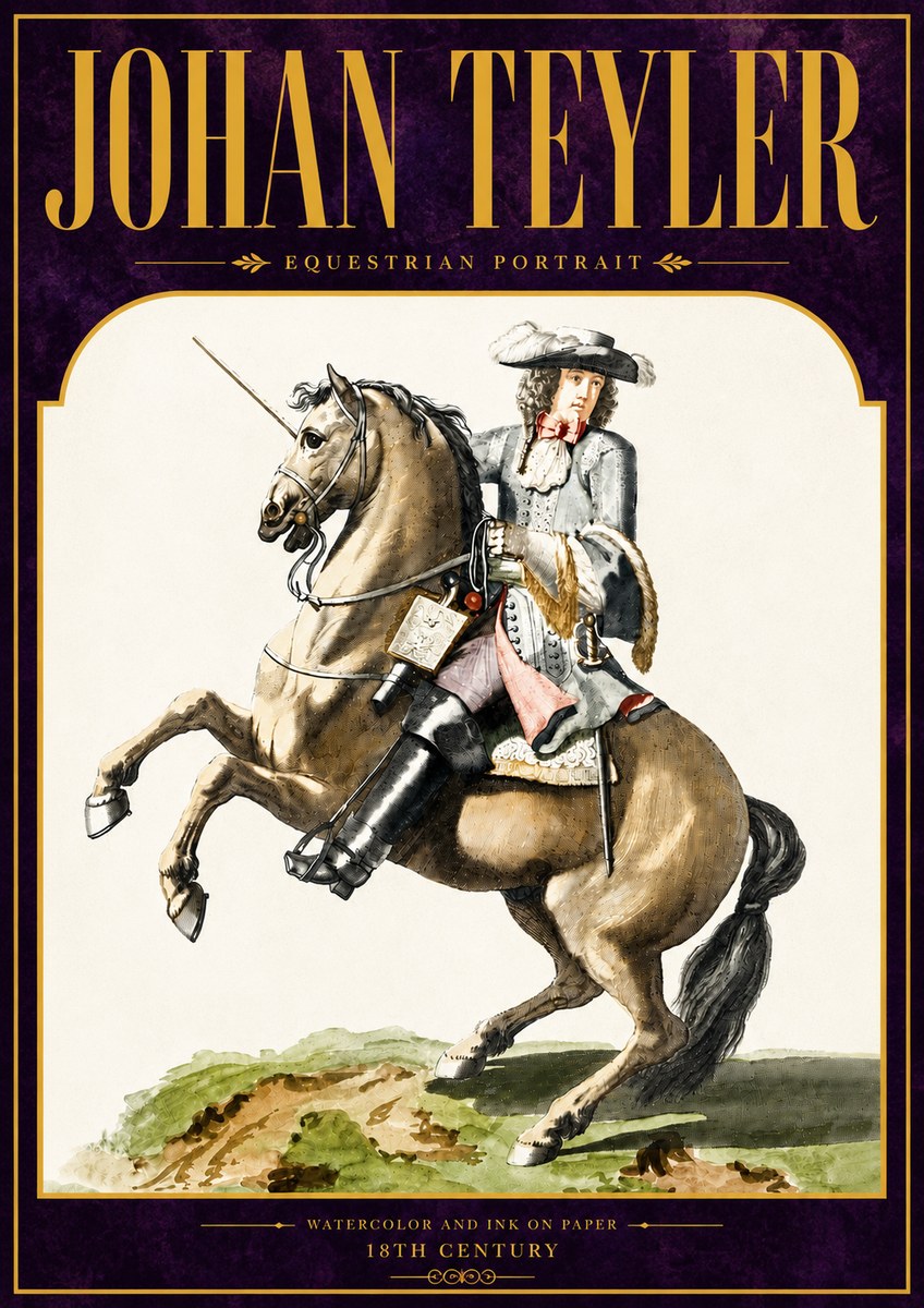 Johan Teyler Equestrian Portrait No6 - Plakát