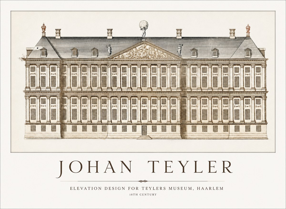 Johan Teyler Elevation Design for Teylers Museum, Haarlem No1 - Plakát