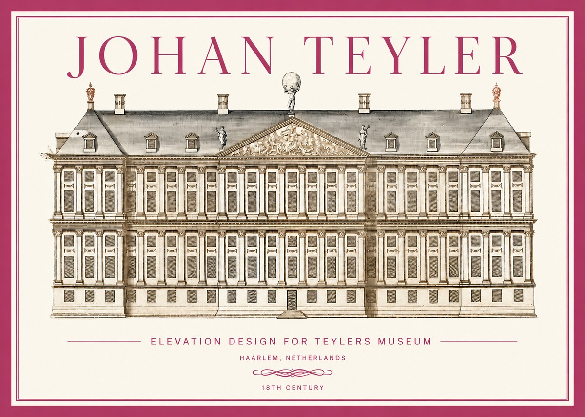 Johan Teyler Elevation Design for Teylers Museum, Haarlem No3 - Plakát