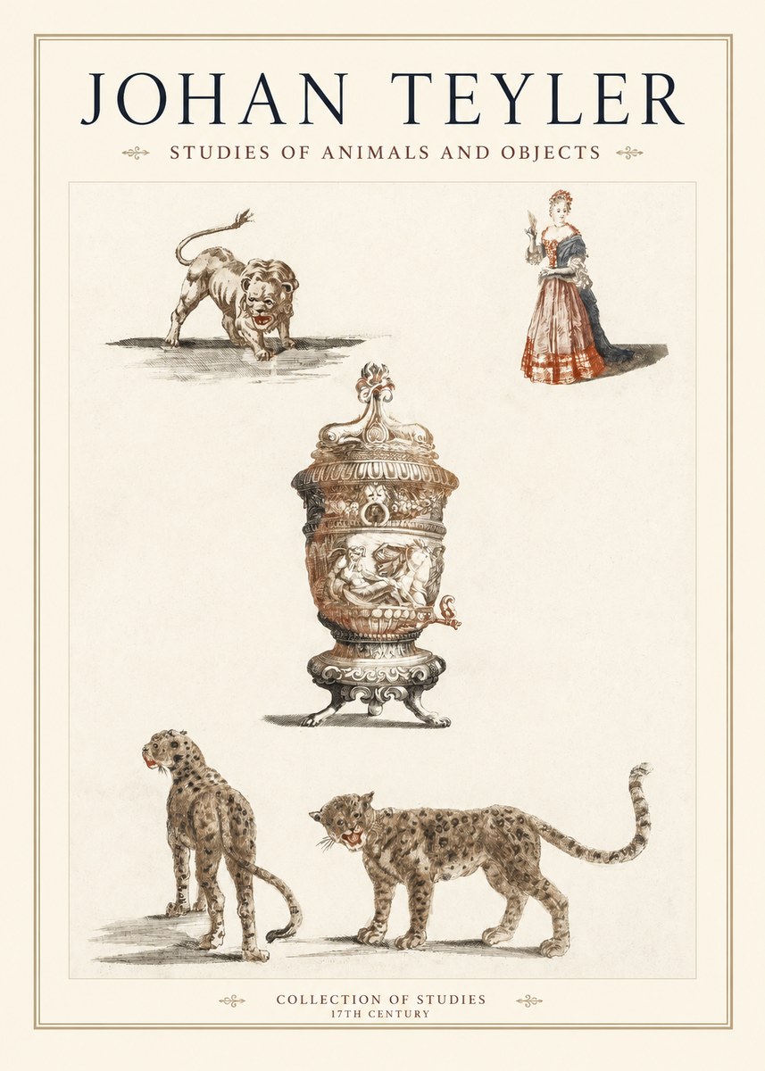 Johan Teyler Studies of Animals and Objects No1 - Plakát