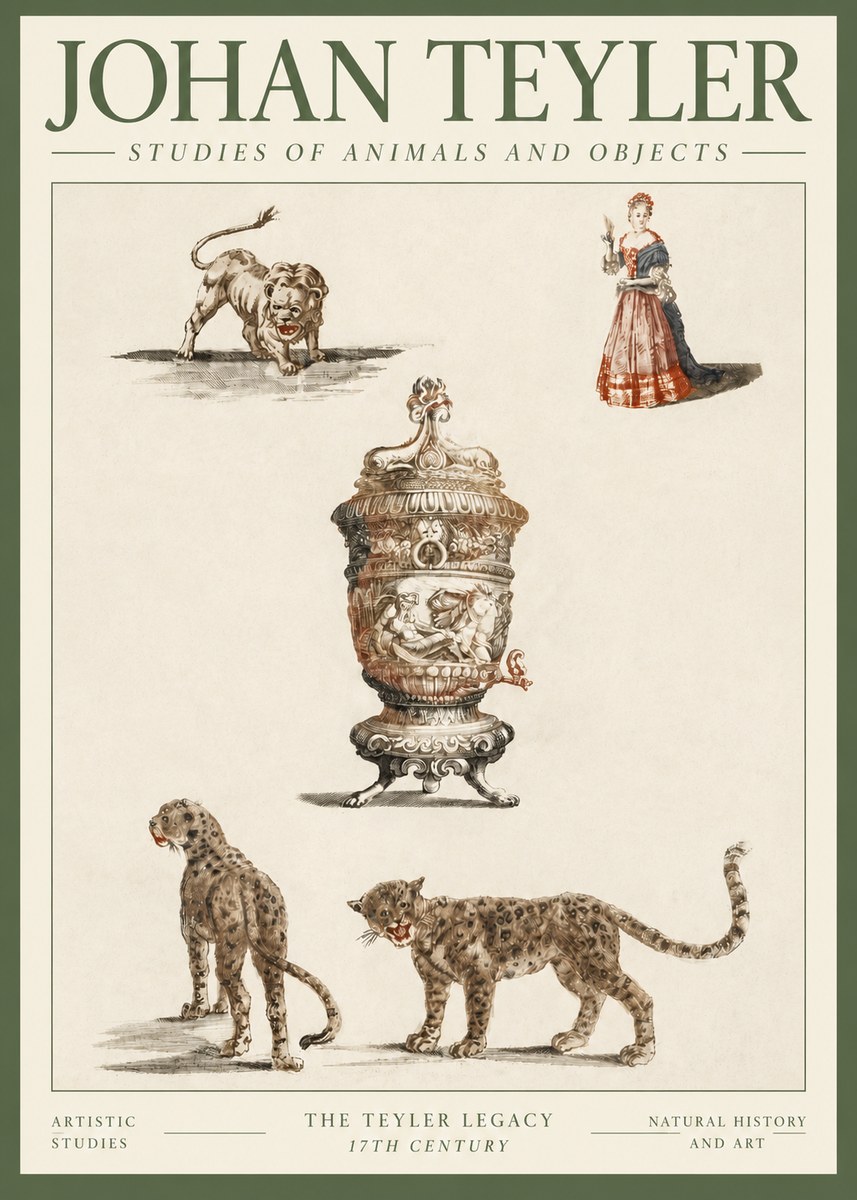 Johan Teyler Studies of Animals and Objects No3 - Plakát