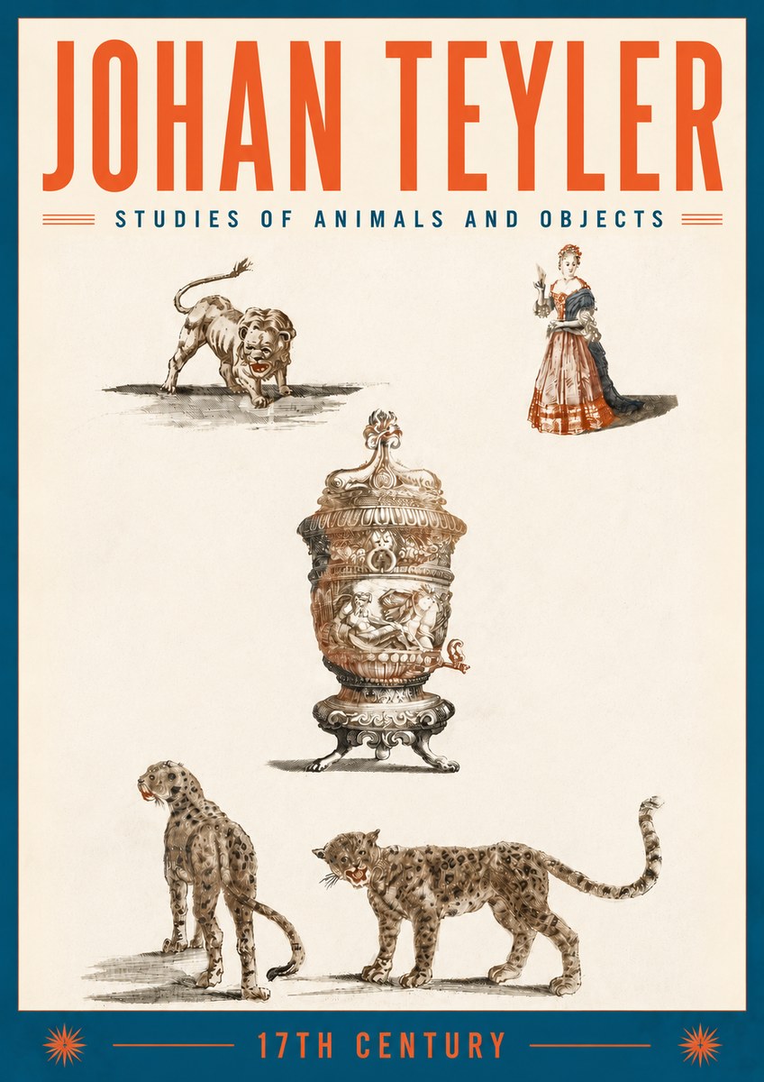 Johan Teyler Studies of Animals and Objects No6 - Plakát