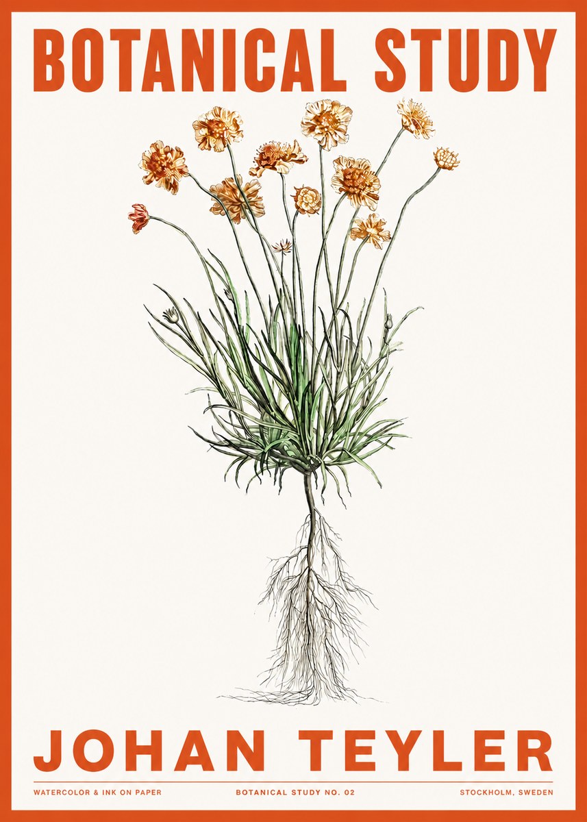 Johan Teyler Botanical Study No. 01 No2 - Plakát