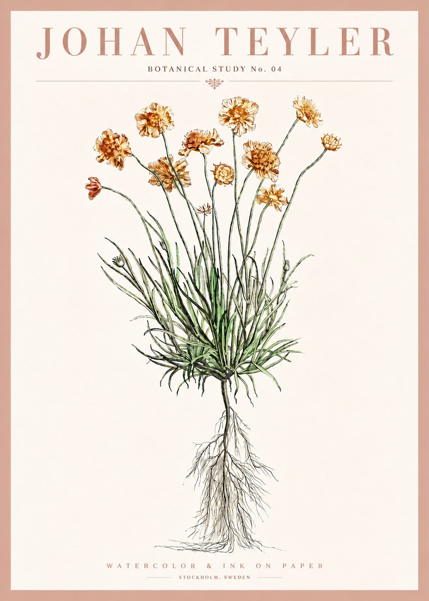 Johan Teyler Botanical Study No. 01 No4 - Plakát