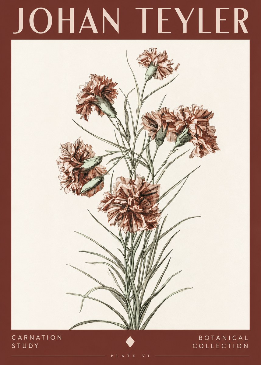 Johan Teyler Carnation Study No2 - Plakát
