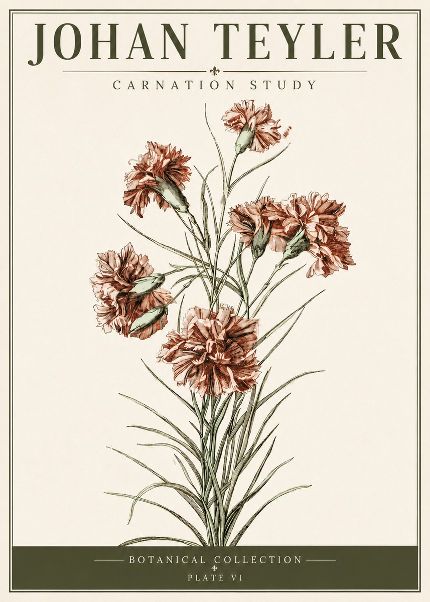 Johan Teyler Carnation Study No6 - Plakát