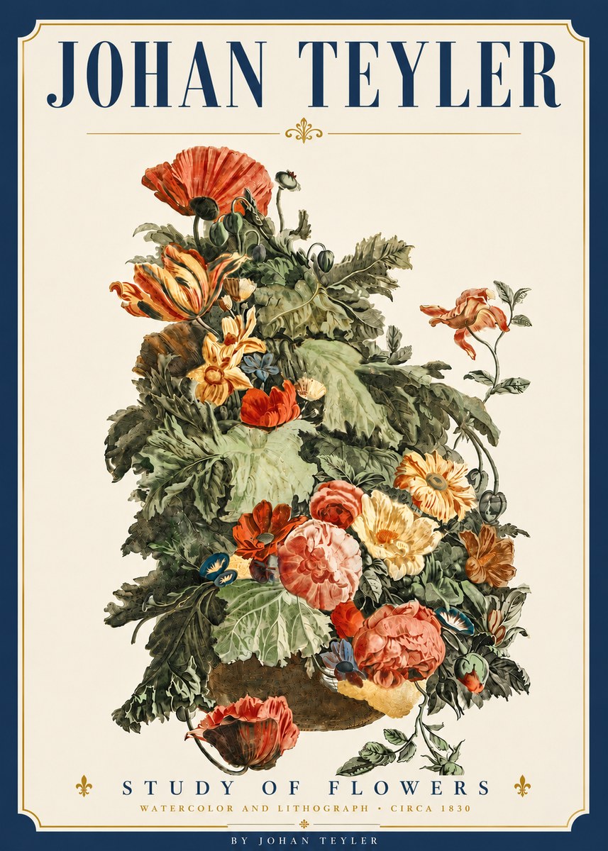 Johan Teyler Study of Flowers No6 - Plakát