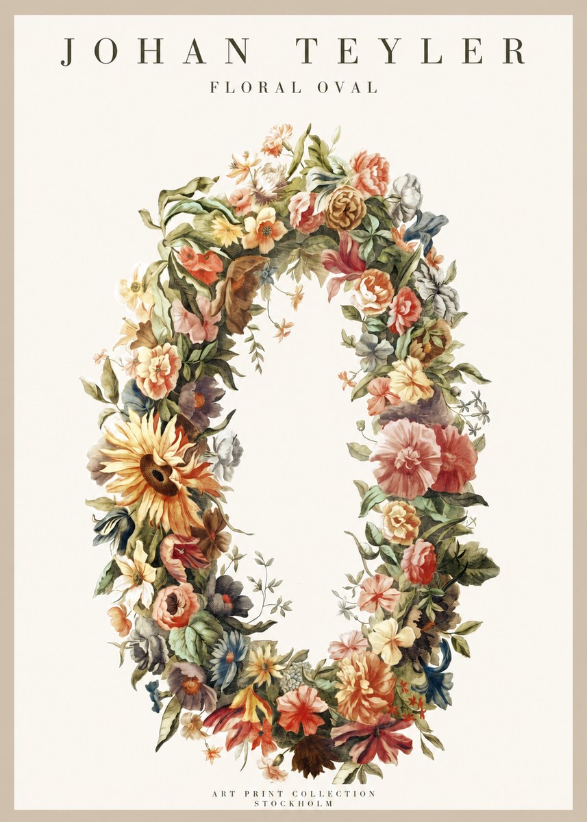 Johan Teyler Floral Oval No1 - Plakát