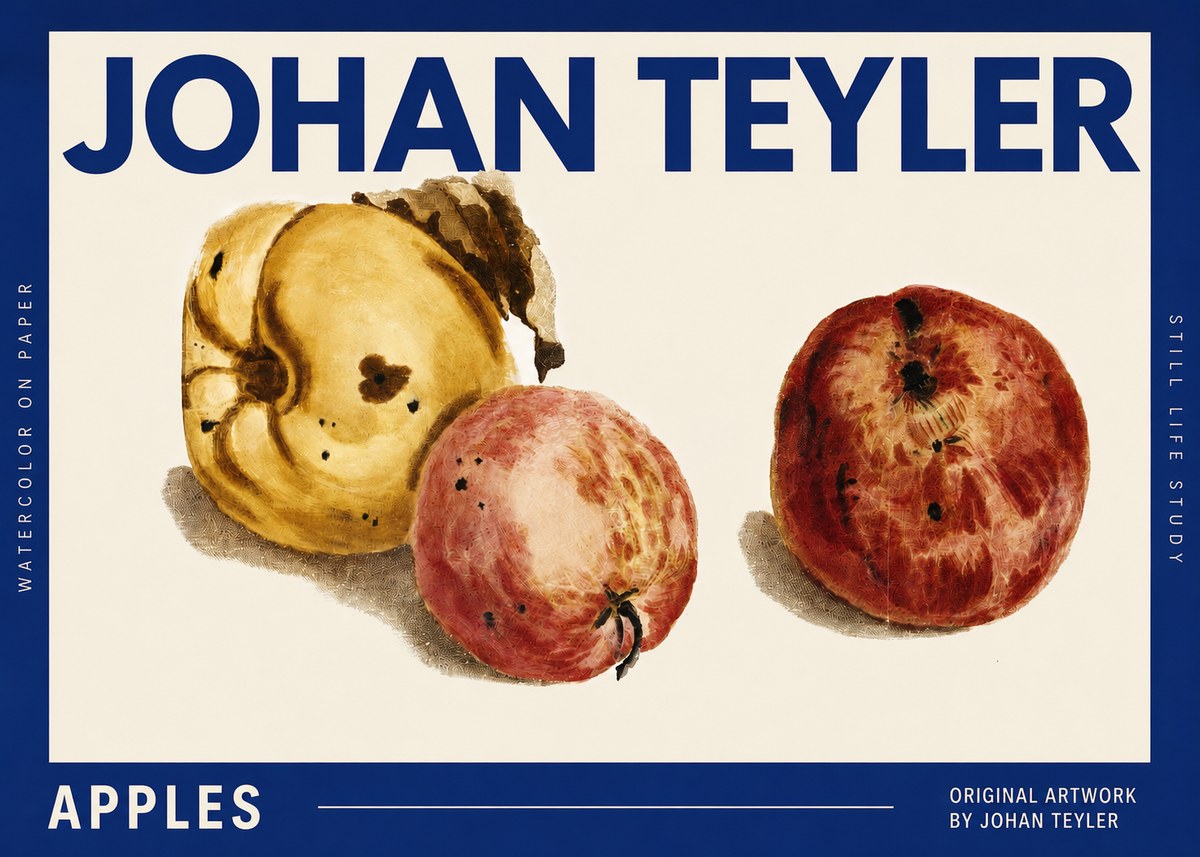 Johan Teyler Apples - Watercolor No2 - Plakát