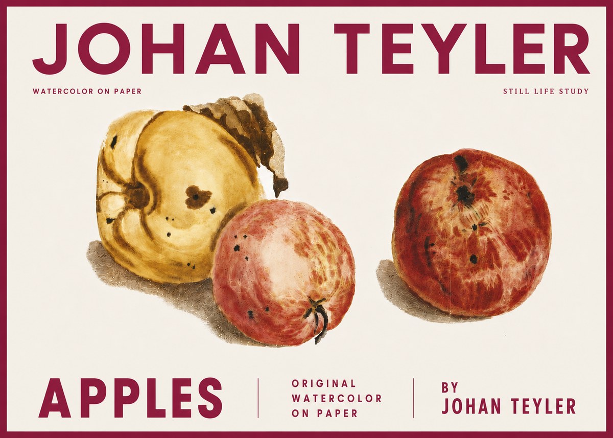 Johan Teyler Apples - Watercolor No5 - Plakát