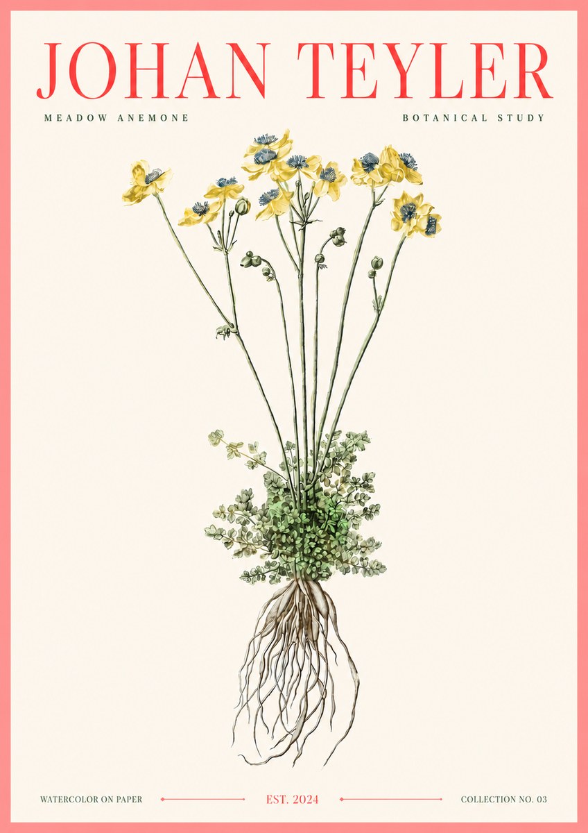 Johan Teyler Meadow Anemone No3 - Plakát