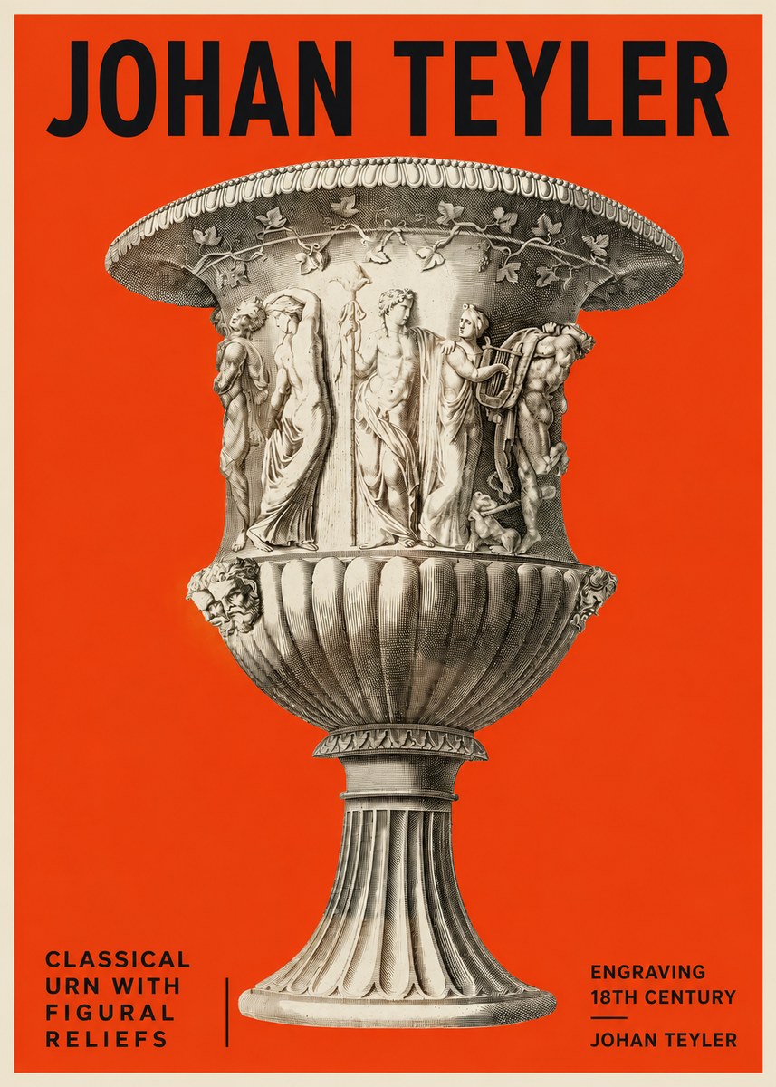 Johan Teyler Classical Urn with Figural Reliefs II No2 - Plakát