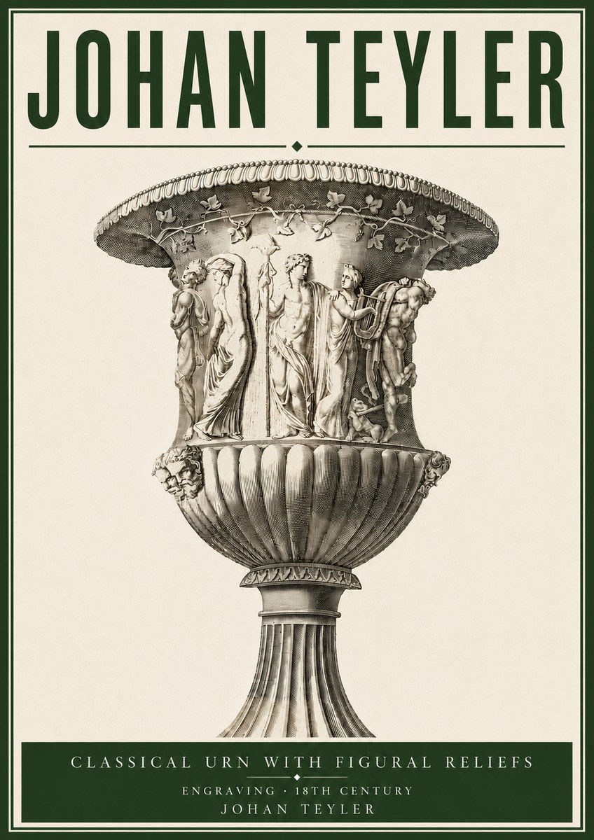 Johan Teyler Classical Urn with Figural Reliefs II No4 - Plakát