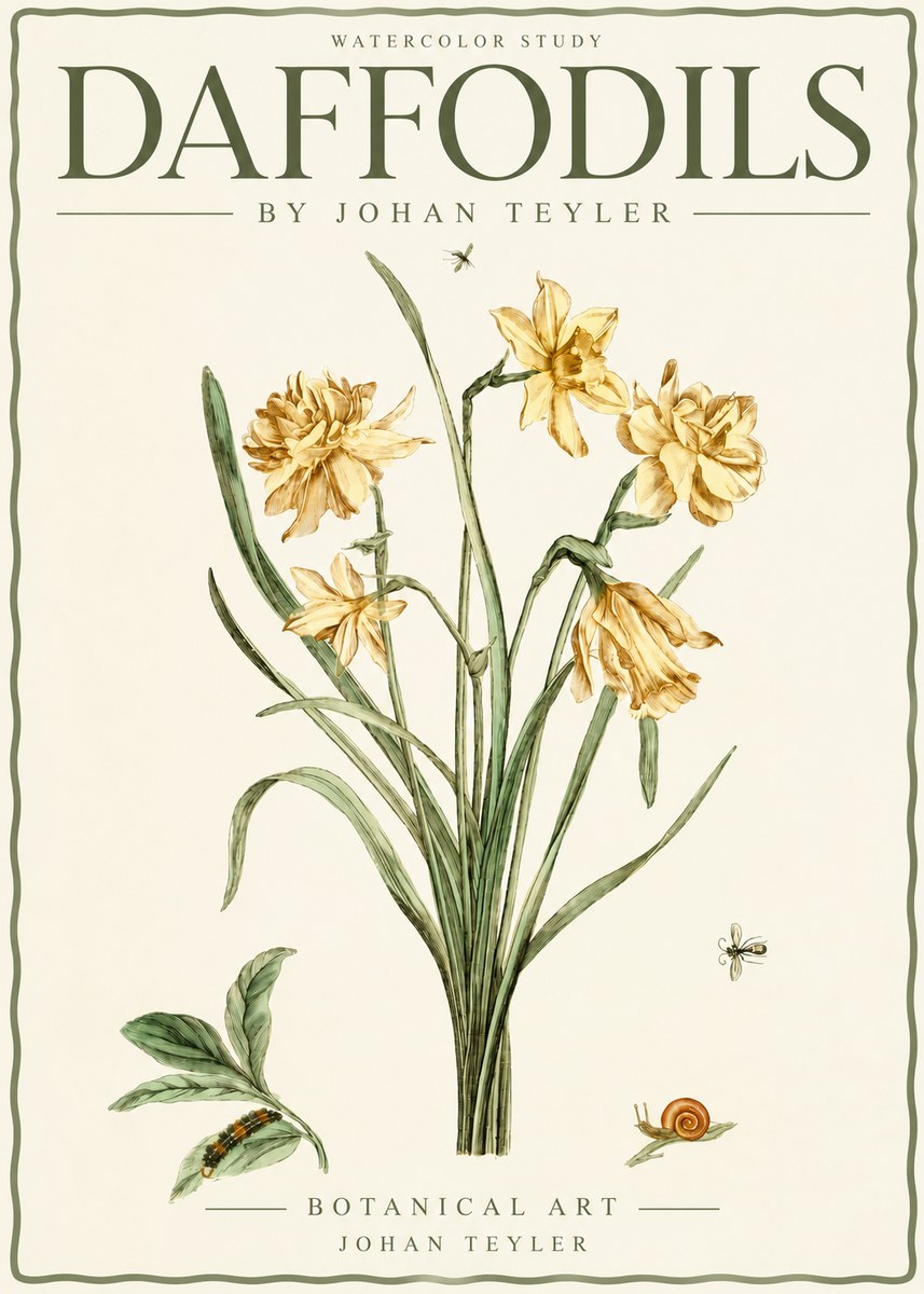 Johan Teyler Daffodils No5 - Plakát