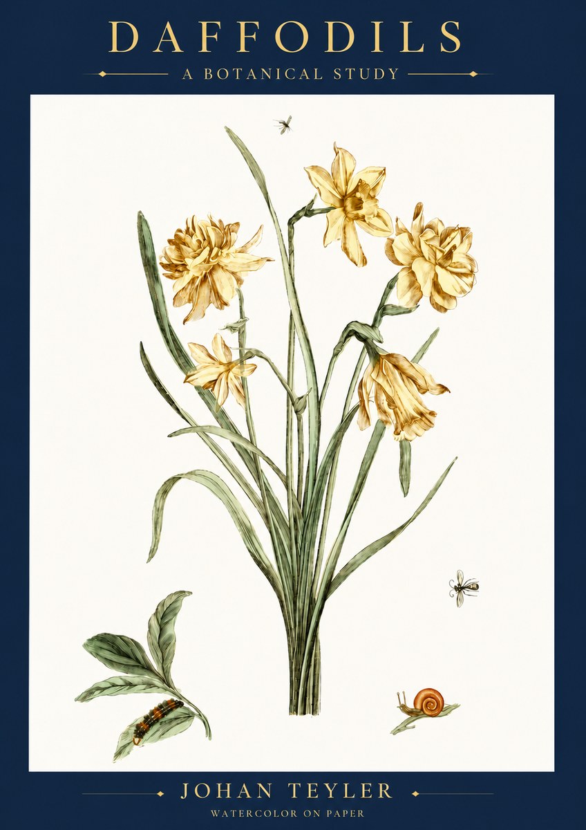 Johan Teyler Daffodils No6 - Plakát