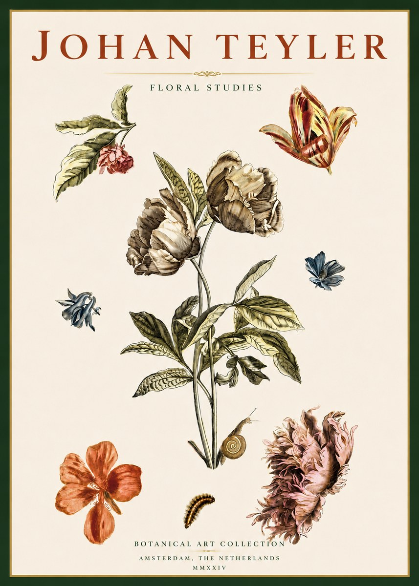 Johan Teyler Floral Studies No4 - Plakát