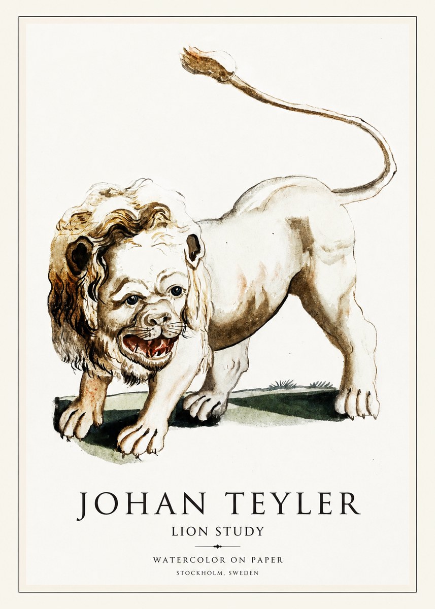 Johan Teyler Lion Study No1 - Plakát