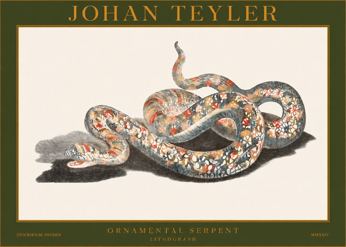 Johan Teyler Ornamental Serpent No1 - Plakát