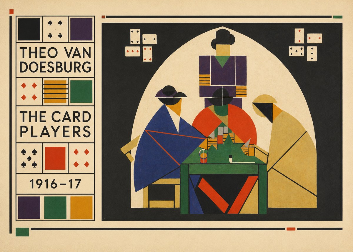 Theo van Doesburg The Card Players No6 - Plakát