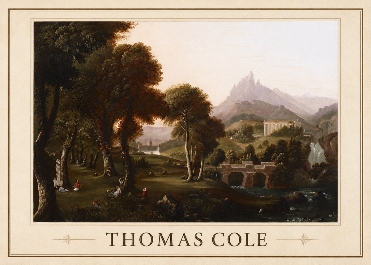Thomas Cole The Old Mill, Sunset No1 - Plakát