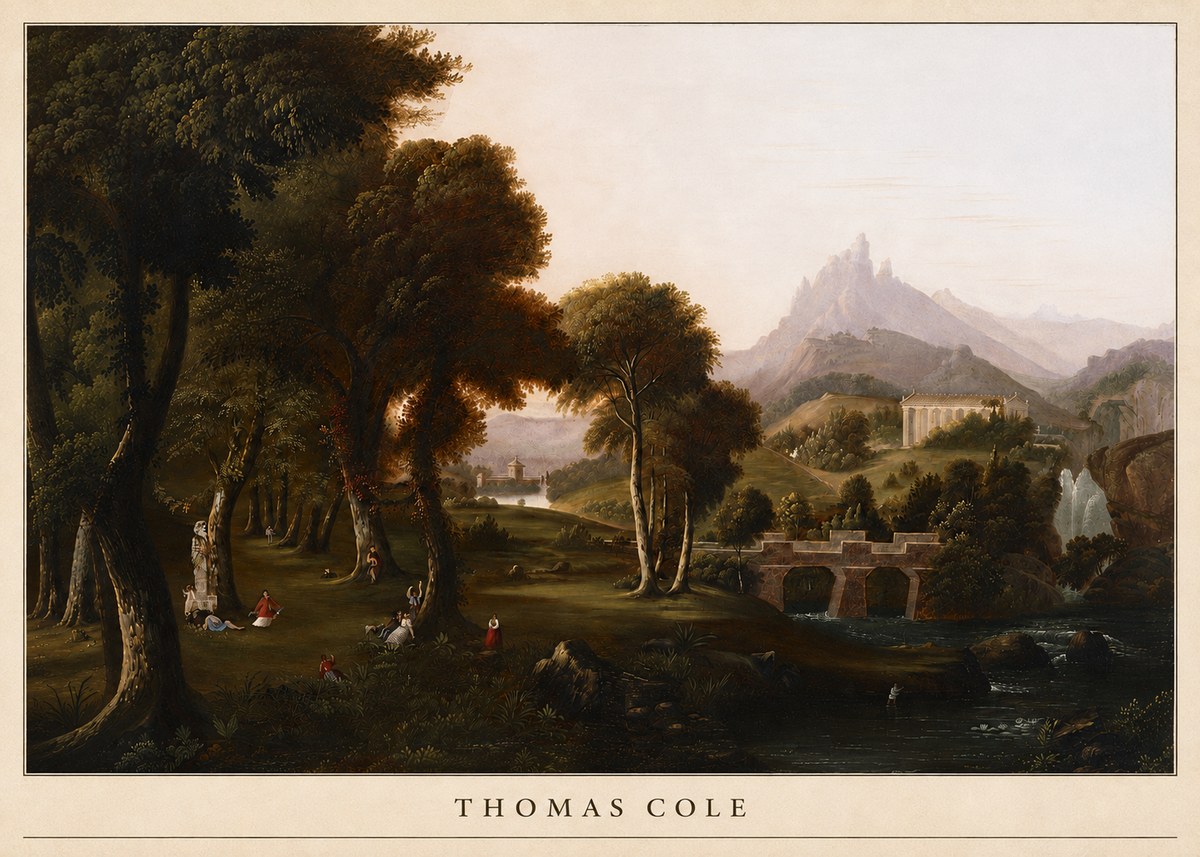 Thomas Cole The Old Mill, Sunset No5 - Plakát