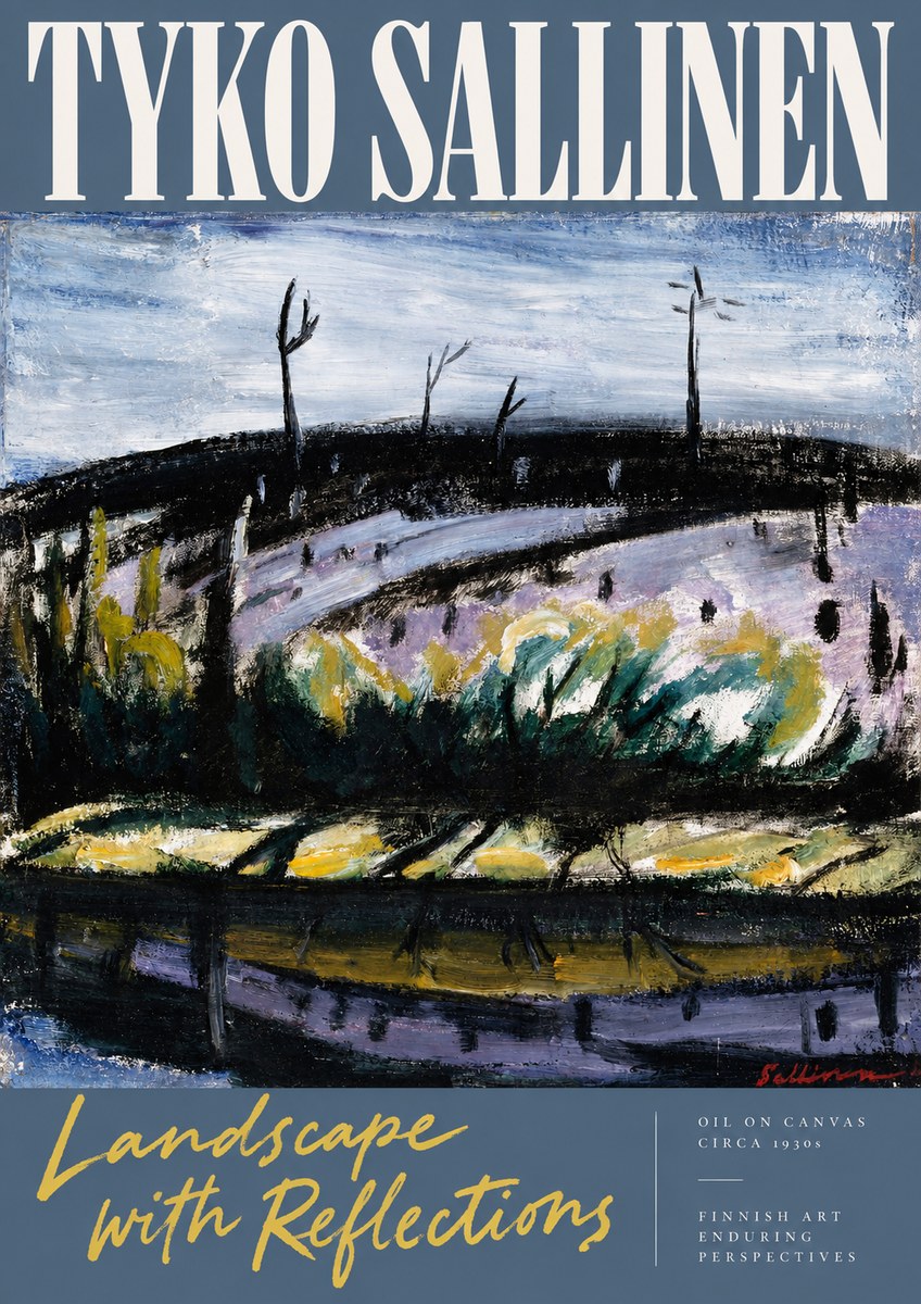 Tyko Sallinen Landscape with Reflections No2 - Plakát