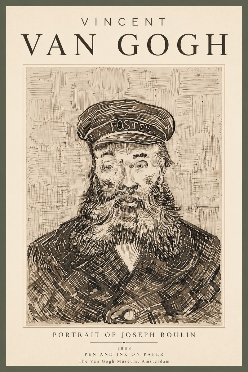 Van Gogh Portrait of Joseph Roulin I No3 - Plakát