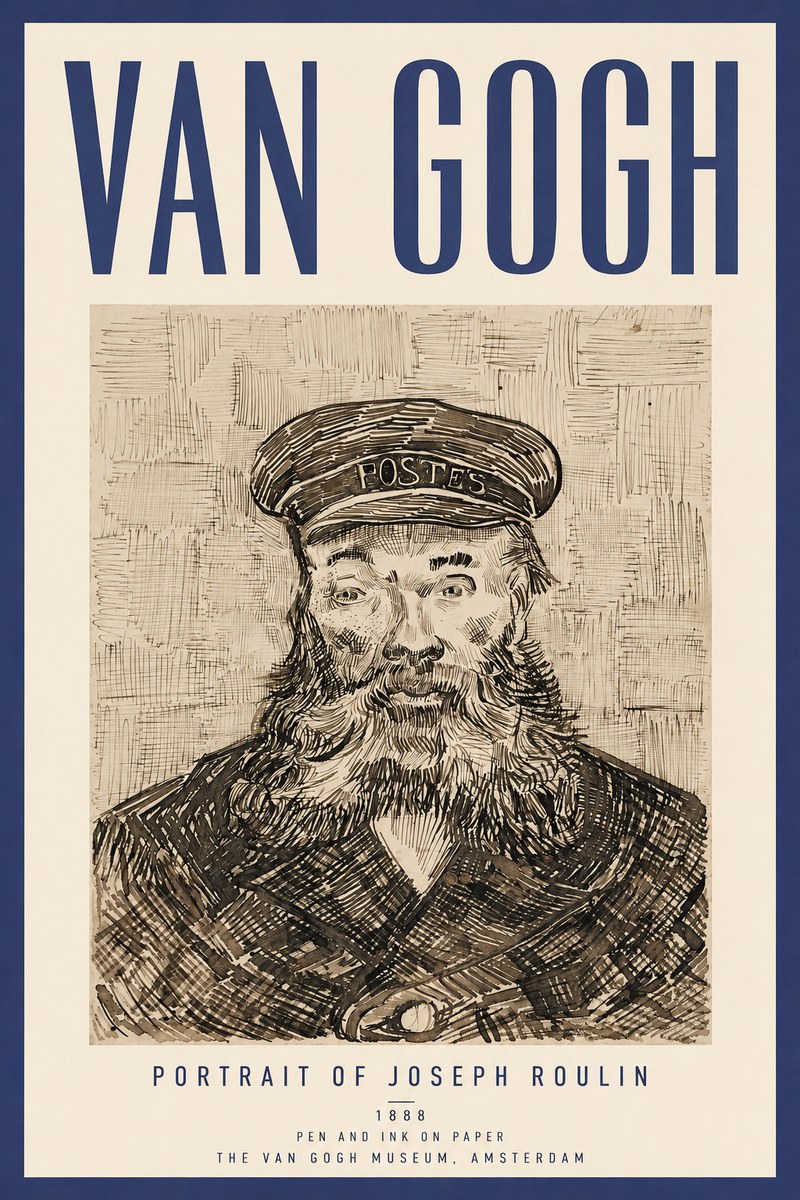 Van Gogh Portrait of Joseph Roulin I No4 - Plakát