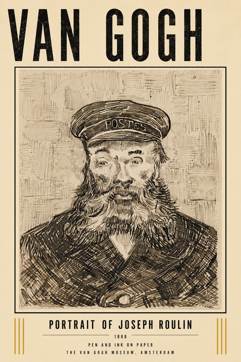Van Gogh Portrait of Joseph Roulin I No5 - Plakát