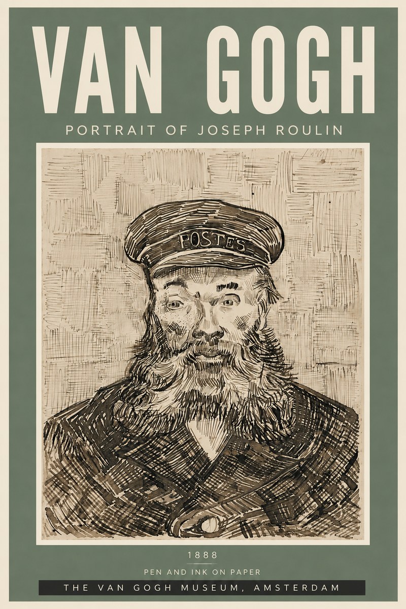 Van Gogh Portrait of Joseph Roulin I No6 - Plakát