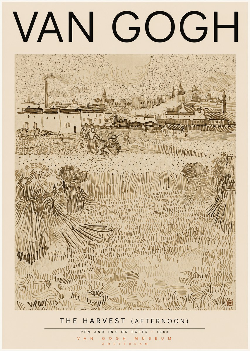 Van Gogh The Harvest (Afternoon) No3 - Plakát