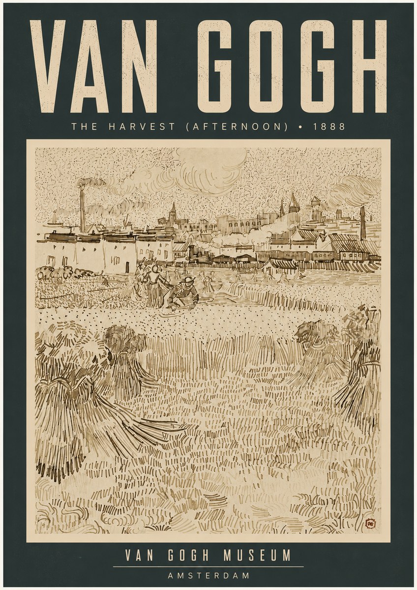 Van Gogh The Harvest (Afternoon) No4 - Plakát