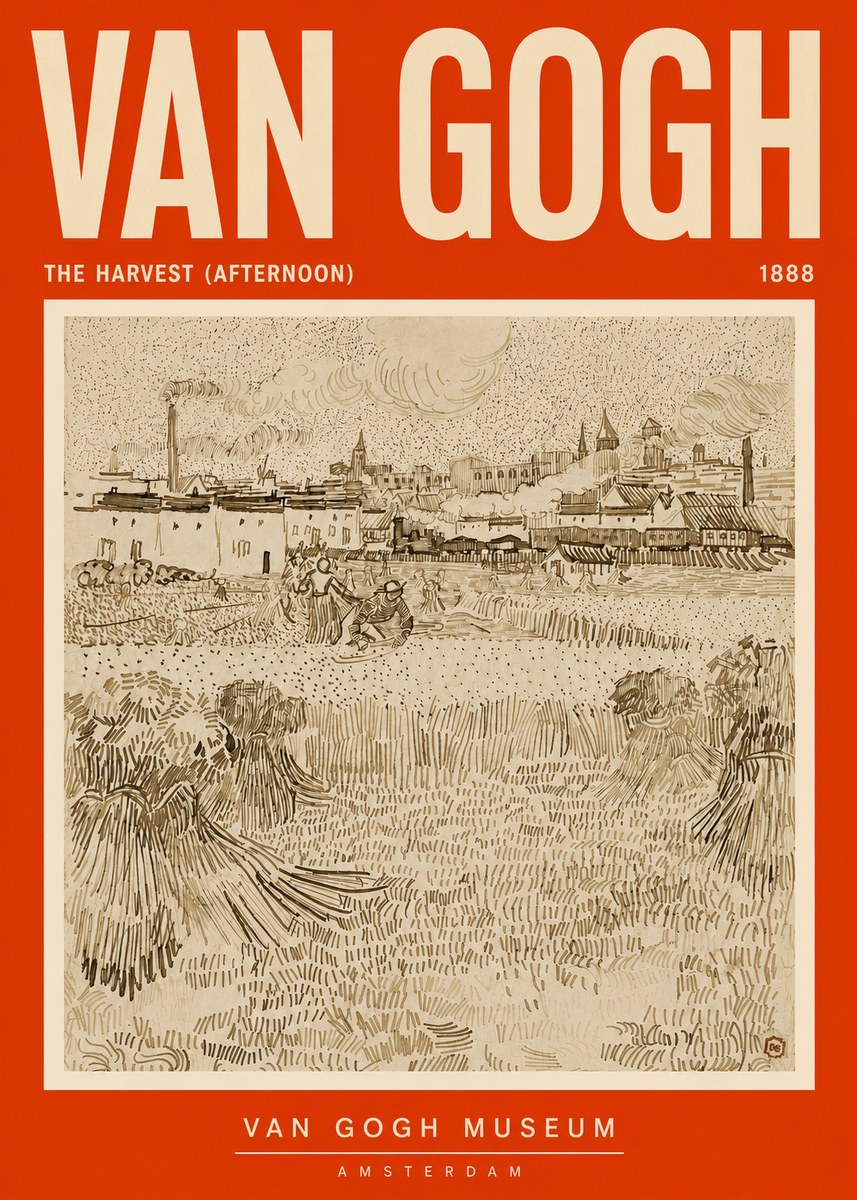 Van Gogh The Harvest (Afternoon) No5 - Plakát